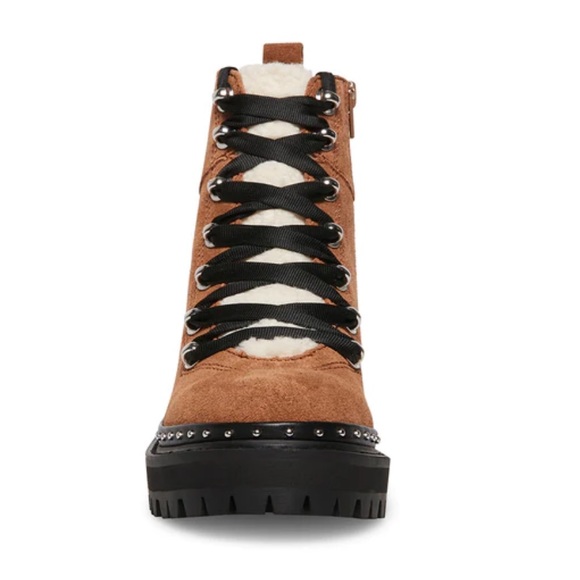 NEW Steve Madden Rainier Chestnut Suede Ankle Boots - Picture 3 of 7